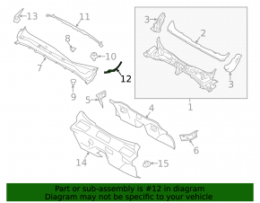 Windscreen wiper seal right Subaru Forester 14-18 SJ