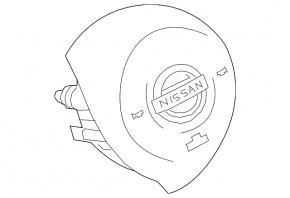 Black steering wheel airbag for the Nissan Leaf 18-22.