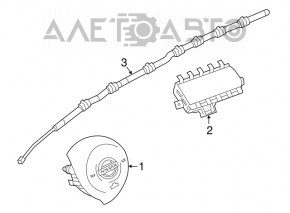 Black steering wheel airbag for the Nissan Leaf 18-22.