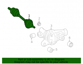 Drive axle front right Mercedes GLS-class X166 13-19 3.0, 4.6, 4.7 AWD
