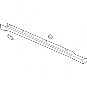 Left threshold Lincoln MKZ 13-20 graphite with seals, broken fastener, dented, missing fragment