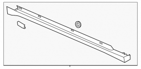 Left threshold Lincoln MKZ 13-20 graphite with seals, broken fastener, dented, missing fragment