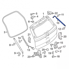 Shock absorber trunk door left Ford Explorer 16-19