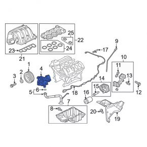 Oil pump for Ford Explorer 11-19 3.5 internal combustion engine