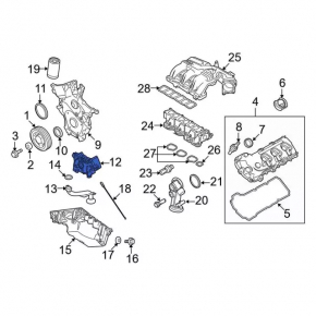 Oil pump for Ford Explorer 11-19 3.5 internal combustion engine