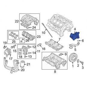 Oil pump for Ford Explorer 11-19 3.5 internal combustion engine