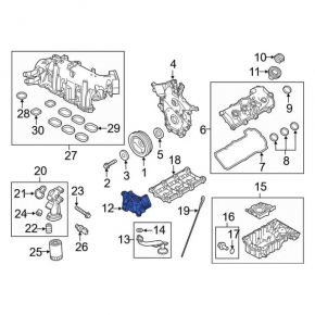 Oil pump for Ford Explorer 11-19 3.5 internal combustion engine