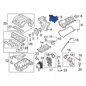 Oil pump for Ford Explorer 11-19 3.5 internal combustion engine