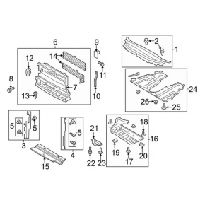 Radiator deflector blinds assembly Ford Fusion mk5 17-20 with motor, break, missing fragment