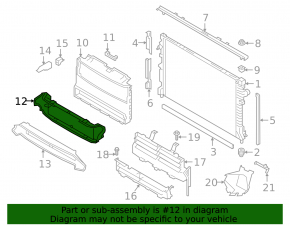 Upper radiator deflector for Jaguar E-Pace 18-20 2.0