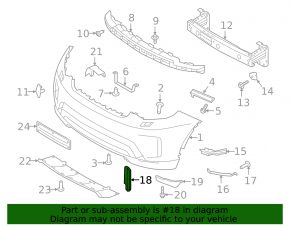 Front bumper grille left Land Rover Discovery 17-23