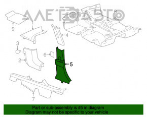 Jeep Compass 11-16 Lower Right Center Pillar Trim Black