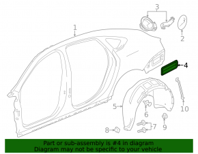 Left ventilation shield Chevrolet Volt 11-15