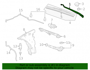 Left windshield wiper arm for Chevrolet Camaro 16-23
