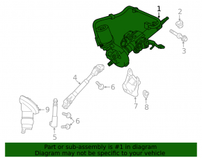 Toyota Prius V 12-17 Power Steering Column Without Bushing