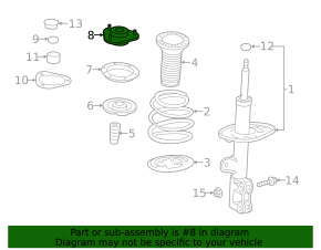 Front left shock absorber support Toyota Rav4 13-18 with bearing
