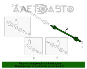 Drive axle rear left Kia Sorento 16-18