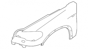 Front right wing BMW X5 E70 11-13 rest, under repeater, under headlight washer, plastic