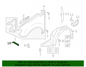 Subaru Tribeca B10 08-14 Front Left Mudguard