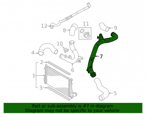 Left intercooler pipe for VW Golf R 22-26 2.0T