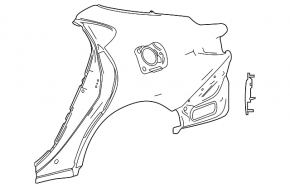 Rear right wing for Toyota Camry 25-26