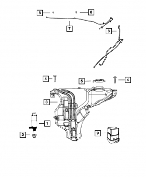 Windshield Washer Nozzle Dodge Challenger 09-