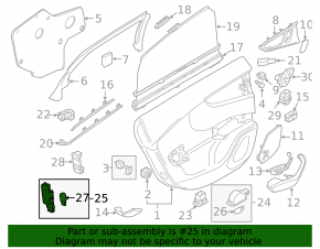 Audi A6 C7 12-18 rear left door panel trim light, red
