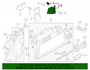 Rear pillar trim behind the window right VW Touareg 11-14 gray