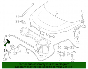 Hood release handle under the hood Kia Soul 14-19
