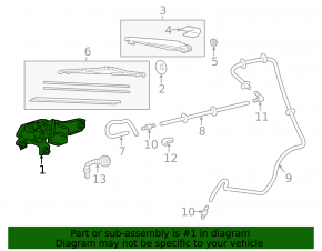 Rear wiper linkage with motor for Toyota Prius V 12-17