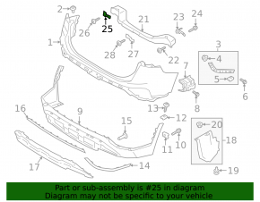 Rear bumper mount on the amplifier upper left Hyundai Santa FE 19-20 USA