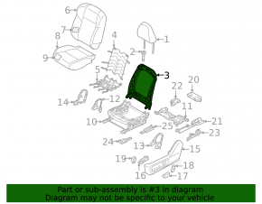 Mitsubishi Outlander 22-26 passenger seat backrest tilt adjustment motor without frame