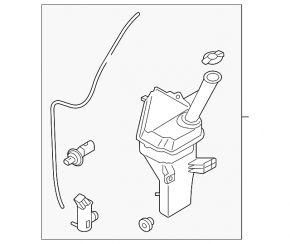 Hyundai Ioniq 17-22 Washer Reservoir with Sensor and Lid