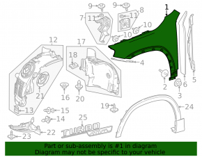Front right wing Mercedes X247 GLB 20-26