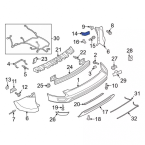 Rear bumper mount right Ford Escape MK3 17-19 rest