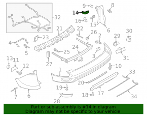 Rear bumper mount right Ford Escape MK3 17-19 rest