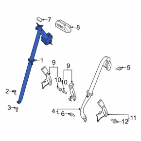 Seat belt rear right Ford Explorer 20-24 beige