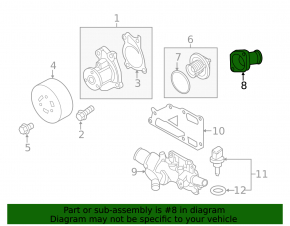 Thermostat housing Nissan Versa 12-19 usa 1.6