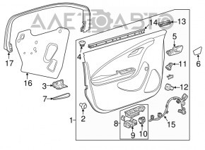 Door trim card front left Chevrolet Volt 11-15 black with gray insert