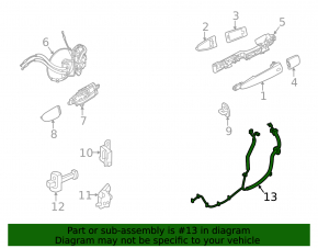 Rear right door wiring Nissan Pathfinder 13-20