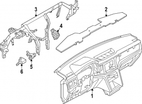 VW Atlas 25-25 black dashboard panel without AIRBAG, no projection