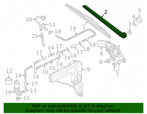 Rear wiper arm for Audi Q8 19-25 with plug