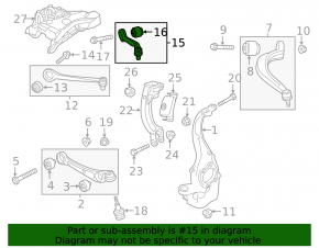 Upper control arm, front left, rear, Audi A8 13-18