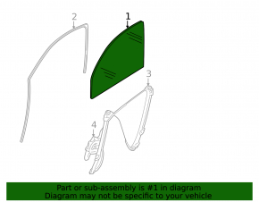 Front left door glass BMW X5 F15 14-18