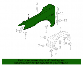Front right wing Mitsubishi Lancer 10-17