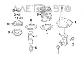 Shock absorber front right Hyundai Sonata 11-15 type 1