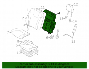 Driver's seat lumbar support with motor for Subaru Forester 14-18 SJ without frame