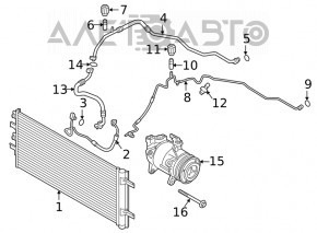 Air conditioning hose compressor-heater first BMW X2 F39 18-23 B46