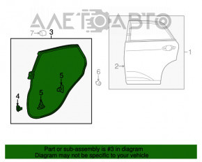 Lexus RX350 RX450h 10-15 Rear Right Door Seal
