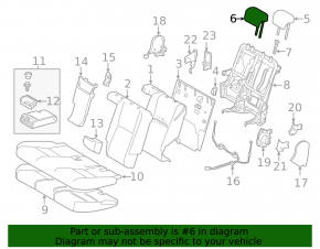 Second-row central headrest for Lexus NX200t NX300h 15-17 beige, Base, for cleaning
